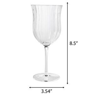 Set of 4 Pioneer Woman White Wine Glass Clear Colette Scalloped 13oz New